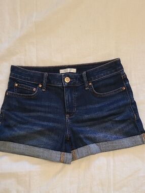 LC Lauren Conrad Dark Blue Cuffed Denim Shorts